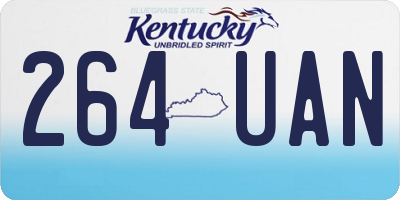 KY license plate 264UAN