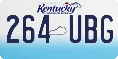 KY license plate 264UBG