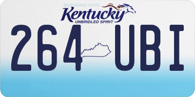 KY license plate 264UBI