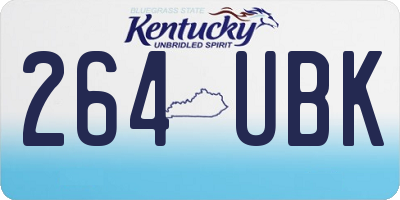 KY license plate 264UBK