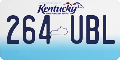 KY license plate 264UBL