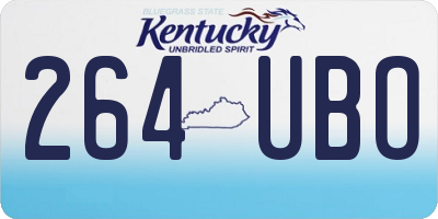 KY license plate 264UBO