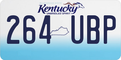 KY license plate 264UBP