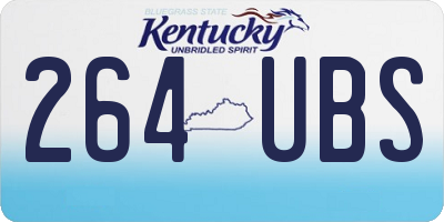KY license plate 264UBS
