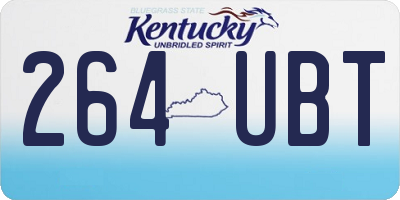 KY license plate 264UBT