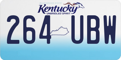 KY license plate 264UBW