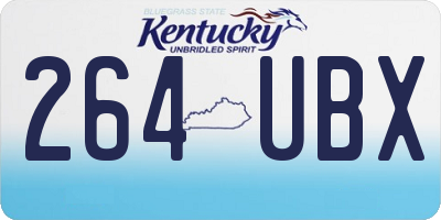 KY license plate 264UBX