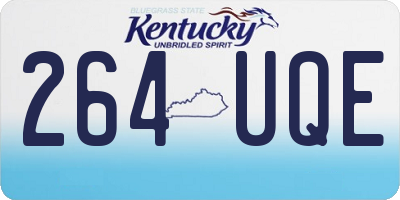 KY license plate 264UQE