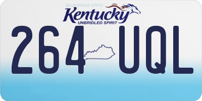 KY license plate 264UQL