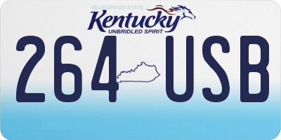 KY license plate 264USB