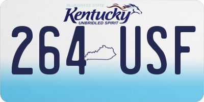 KY license plate 264USF
