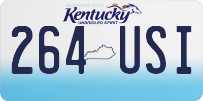KY license plate 264USI