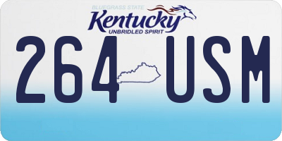 KY license plate 264USM