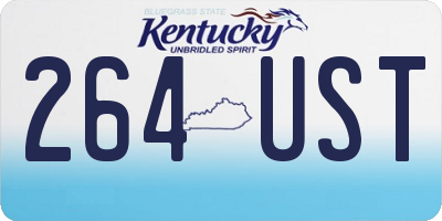 KY license plate 264UST