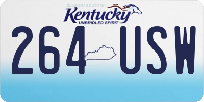 KY license plate 264USW