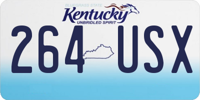 KY license plate 264USX