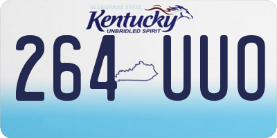 KY license plate 264UUO