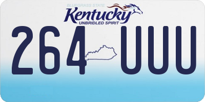 KY license plate 264UUU
