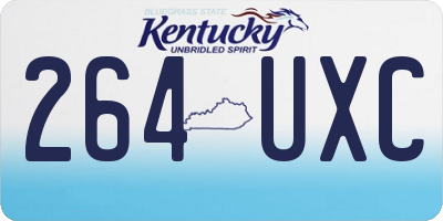 KY license plate 264UXC