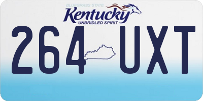 KY license plate 264UXT