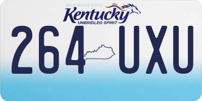 KY license plate 264UXU