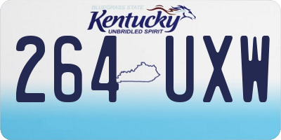 KY license plate 264UXW