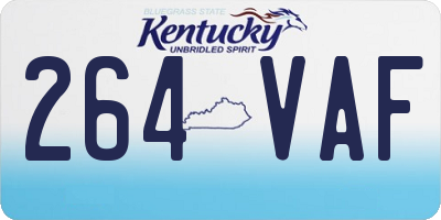 KY license plate 264VAF