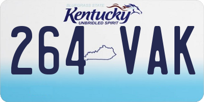 KY license plate 264VAK