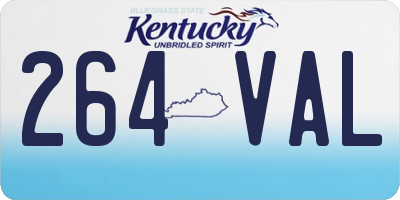 KY license plate 264VAL