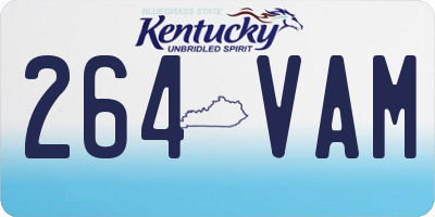 KY license plate 264VAM