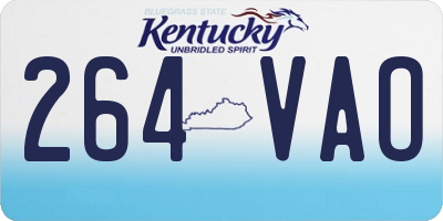 KY license plate 264VAO