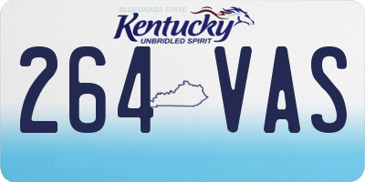 KY license plate 264VAS
