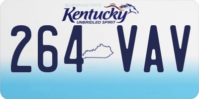 KY license plate 264VAV