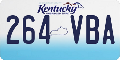 KY license plate 264VBA