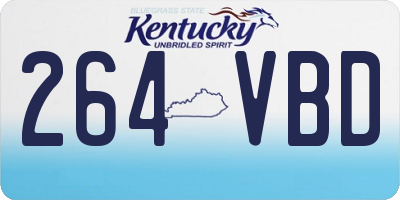 KY license plate 264VBD
