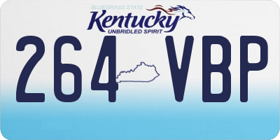 KY license plate 264VBP
