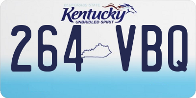 KY license plate 264VBQ