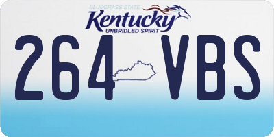 KY license plate 264VBS