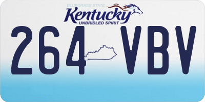 KY license plate 264VBV