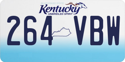 KY license plate 264VBW