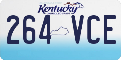 KY license plate 264VCE