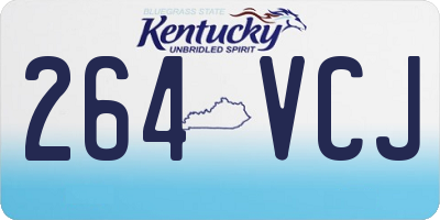 KY license plate 264VCJ