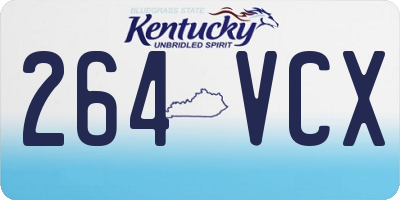KY license plate 264VCX