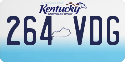 KY license plate 264VDG