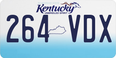 KY license plate 264VDX