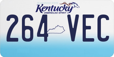 KY license plate 264VEC