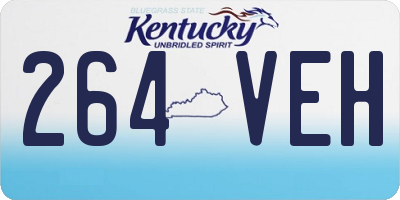 KY license plate 264VEH