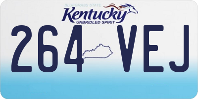 KY license plate 264VEJ