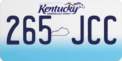 KY license plate 265JCC