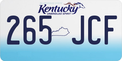KY license plate 265JCF